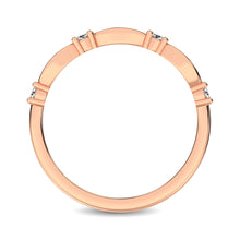 Load image into Gallery viewer, 14K Rose Gold 1/4 Ctw Round and Tapper Diamond Band Ring