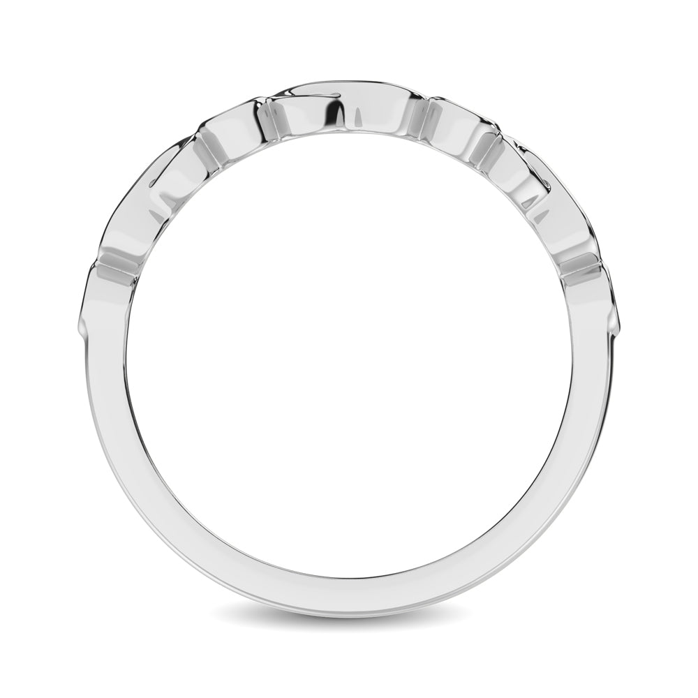 14K White Gold 1/10 Ctw Diamond Band