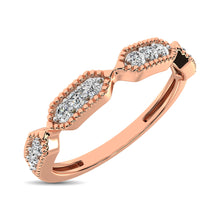 Load image into Gallery viewer, Beaded Style Band set with 1/6 Ctw Diamond in 14K Rose Gold