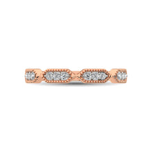 Load image into Gallery viewer, Beaded Style Band set with 1/6 Ctw Diamond in 14K Rose Gold