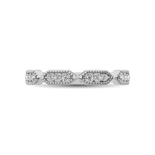 Load image into Gallery viewer, Beaded Style Band set with 1/6 Ctw Diamond in 14K White Gold