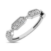 Load image into Gallery viewer, Beaded Style Band set with 1/6 Ctw Diamond in 14K White Gold