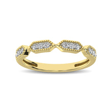 Load image into Gallery viewer, Beaded Style Band set with 1/6 Ctw Diamond in 14K Yellow Gold