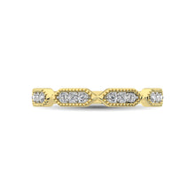 Load image into Gallery viewer, Beaded Style Band set with 1/6 Ctw Diamond in 14K Yellow Gold