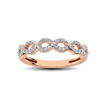 Cargar imagen en el visor de la galería, 14K Rose Gold 1/4 Ct.Tw. Diamond Open Frame Stackable Band