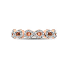 Cargar imagen en el visor de la galería, 14K Rose Gold 1/4 Ct.Tw. Diamond Open Frame Stackable Band