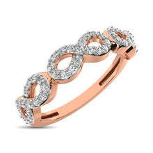 Cargar imagen en el visor de la galería, 14K Rose Gold 1/4 Ct.Tw. Diamond Open Frame Stackable Band