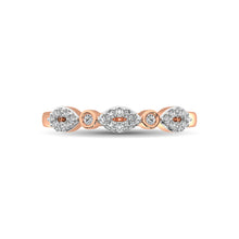 Cargar imagen en el visor de la galería, Round and Marquise Shape 1/6 Ctw Diamond Stackable Band in 10K Rose Gold