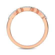 Cargar imagen en el visor de la galería, Round and Marquise Shape 1/6 Ctw Diamond Stackable Band in 10K Rose Gold