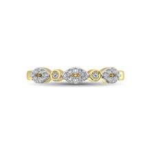 Cargar imagen en el visor de la galería, Round and Marquise Shape 1/6 Ctw Diamond Stackable Band in 10K Yellow Gold