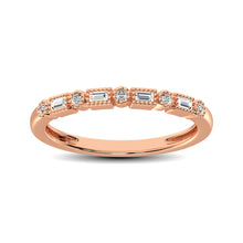 Load image into Gallery viewer, 14K Rose Gold 1/10 Ctw Round and Tapper Diamond Band Ring