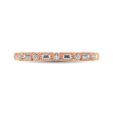 Load image into Gallery viewer, 14K Rose Gold 1/10 Ctw Round and Tapper Diamond Band Ring