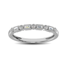 Load image into Gallery viewer, 14K White Gold 1/10 Ctw Round and Tapper Diamond Band Ring