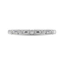 Load image into Gallery viewer, 14K White Gold 1/10 Ctw Round and Tapper Diamond Band Ring