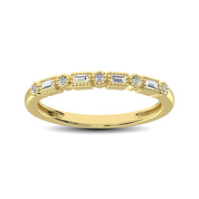 Load image into Gallery viewer, 14K Yellow Gold 1/10 Ctw Round and Tapper Diamond Band Ring