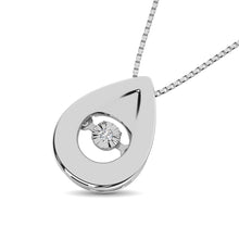 Cargar imagen en el visor de la galería, Sterling Silver Diamond Accent Moving Pendant