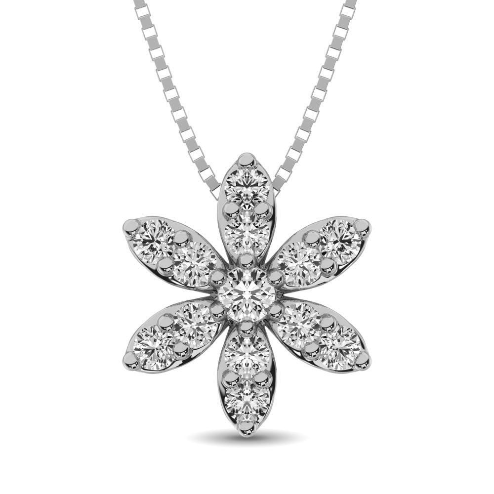 Diamond 1/4 Ct.Tw. Flower Pendant