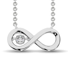 Cargar imagen en el visor de la galería, Sterling Silver Diamond Accent Infinity Pendant