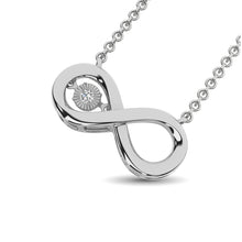 Cargar imagen en el visor de la galería, Sterling Silver Diamond Accent Infinity Pendant