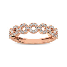 Load image into Gallery viewer, 14K Rose Gold 1/3 Ct.Tw. Diamond 7 Station Stackable Band