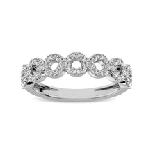 Load image into Gallery viewer, 14K White Gold 1/3 Ct.Tw. Diamond 7 Station Stackable Band