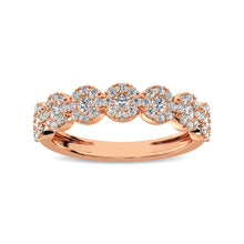 Cargar imagen en el visor de la galería, 14K Rose Gold 5/8 Ct.Tw. Diamond Round Frame Stackable Band