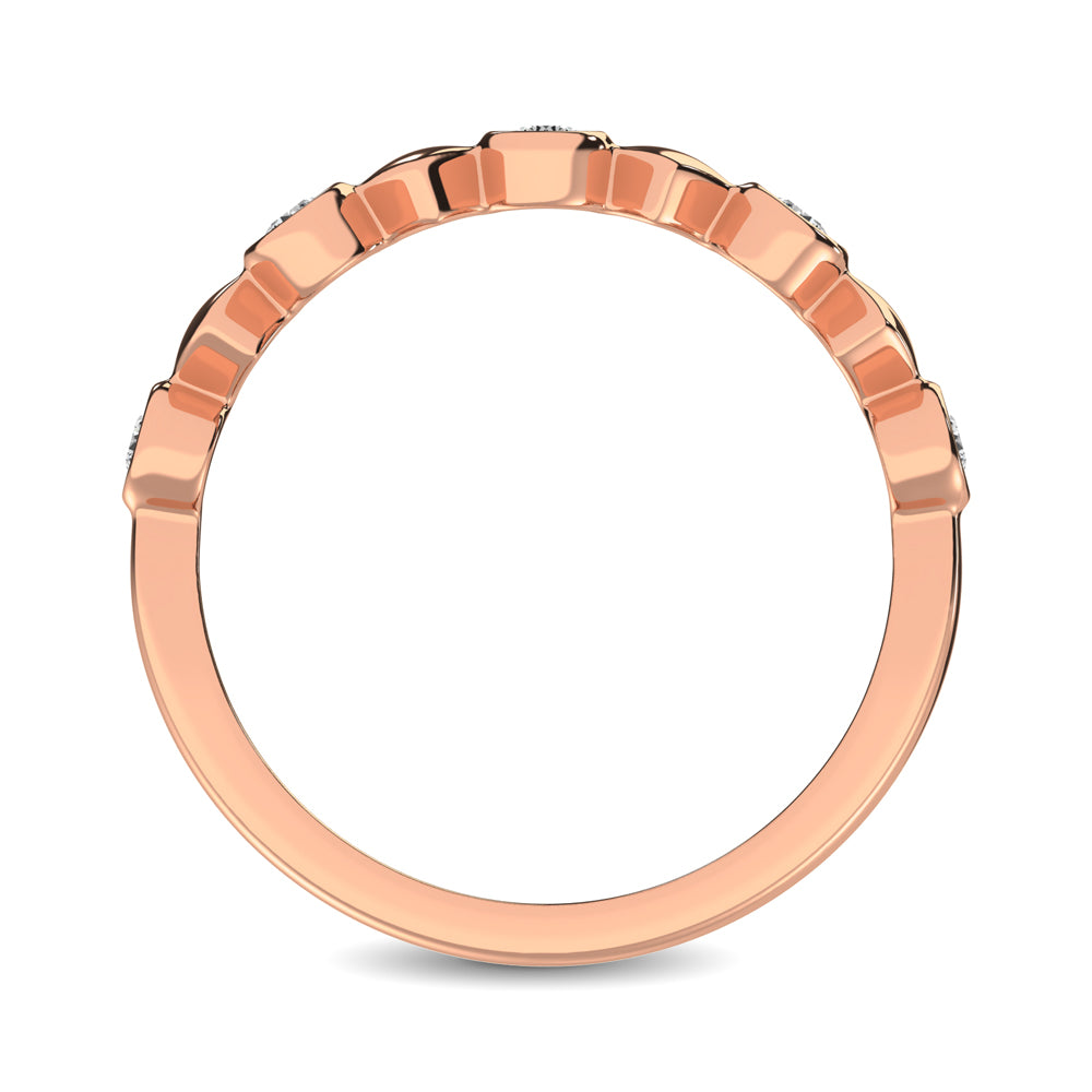 14K Rose Gold 1/6 Ct.Tw. Diamond Bezel Set Stackable Band