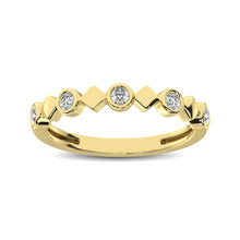 Cargar imagen en el visor de la galería, 14K Yellow Gold 1/6 Ct.Tw. Diamond Bezel Set Stackable Band