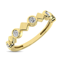 Cargar imagen en el visor de la galería, 14K Yellow Gold 1/6 Ct.Tw. Diamond Bezel Set Stackable Band