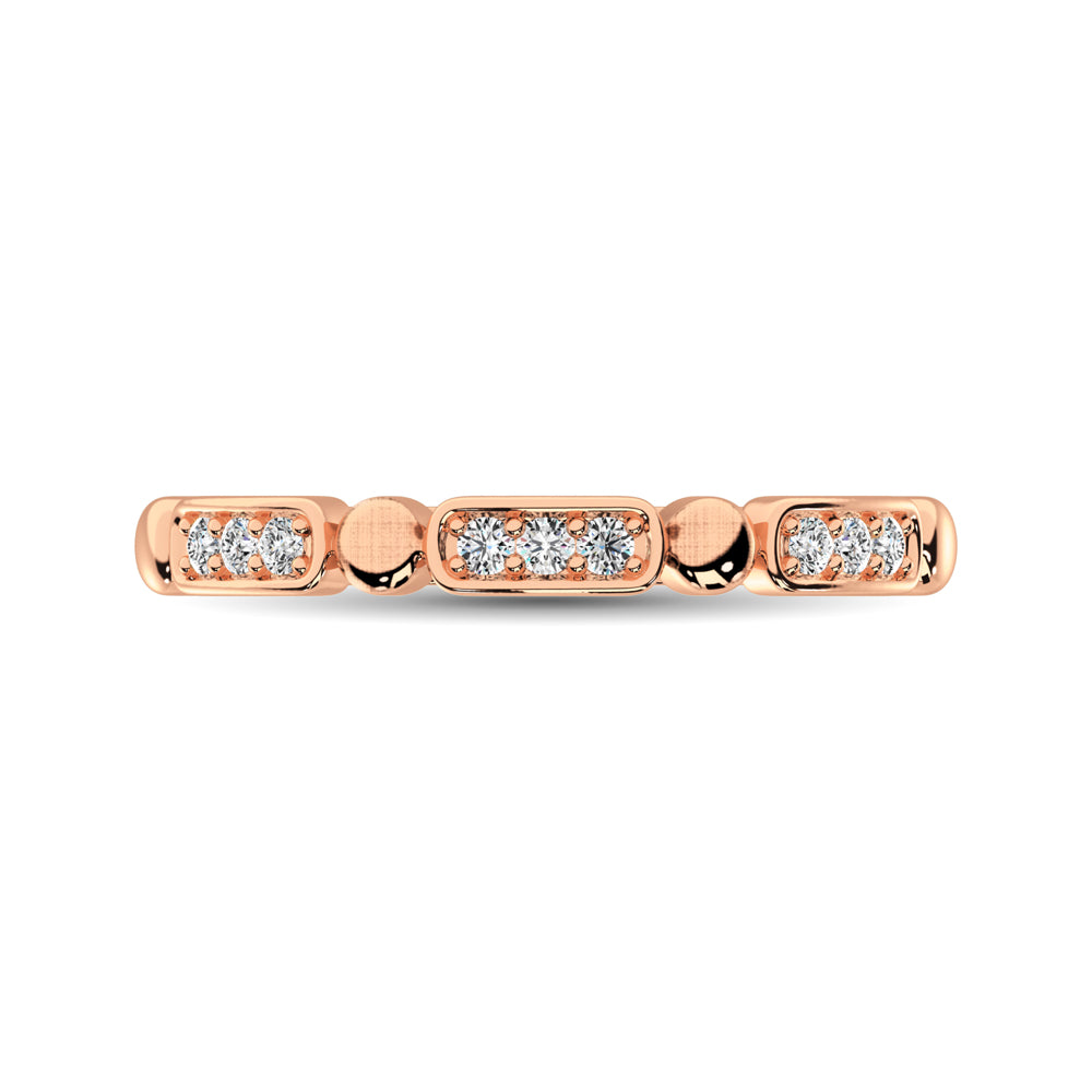 14K Rose Gold 1/10 Ct.Tw. Diamond Stackable Band