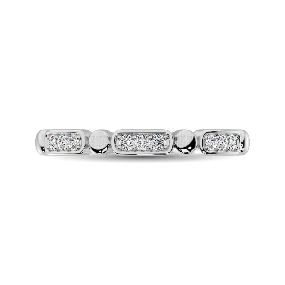 14K White Gold 1/10 Ct.Tw. Diamond Stackable Band