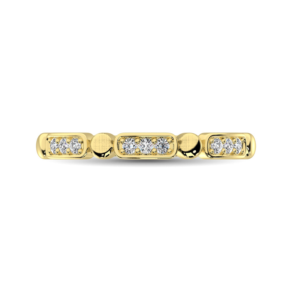 14K Yellow Gold 1/10 Ct.Tw. Diamond Stackable Band