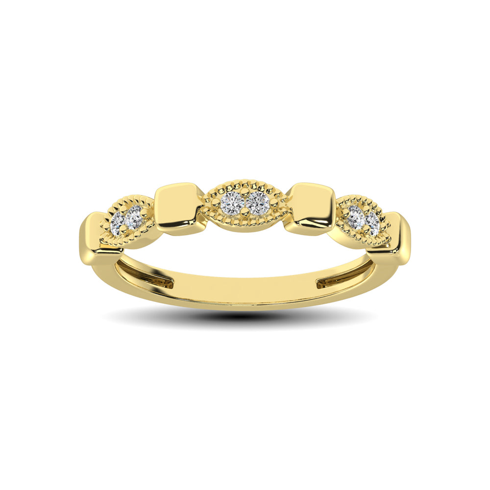 14K Yellow Gold 1/10 Ct.Tw. Diamond Stackable Band