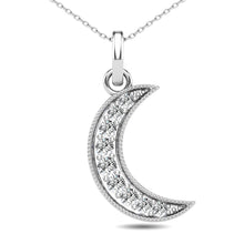 Load image into Gallery viewer, Diamond 1/10 Ct.Tw. Crescent Moon Pendant in 10K White Gold