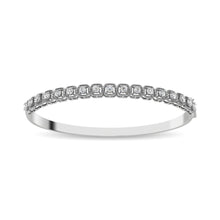 Cargar imagen en el visor de la galería, Diamante de oro blanco de 14 quilates, 1 quilate. Brazalete Con Detalles Milgrain