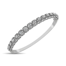 Load image into Gallery viewer, 14K White Gold Diamond 1 Ct.Tw. Bangle With Milgrain Details