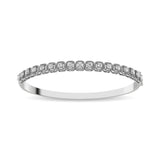 14K White Gold Diamond 1 Ct.Tw. Bangle With Milgrain Details