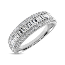 Load image into Gallery viewer, 14K White Gold Round and Baguette Diamond 2/5 Ct.Tw. Anniversary Band