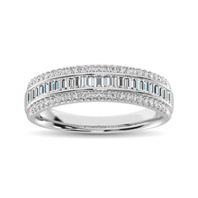 Load image into Gallery viewer, 14K White Gold Round and Baguette Diamond 2/5 Ct.Tw. Anniversary Band