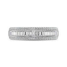 Load image into Gallery viewer, 14K White Gold Round and Baguette Diamond 2/5 Ct.Tw. Anniversary Band