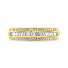 Cargar imagen en el visor de la galería, 14K Yellow Gold Round and Baguette Diamond 2/5 Ct.Tw. Anniversary Band