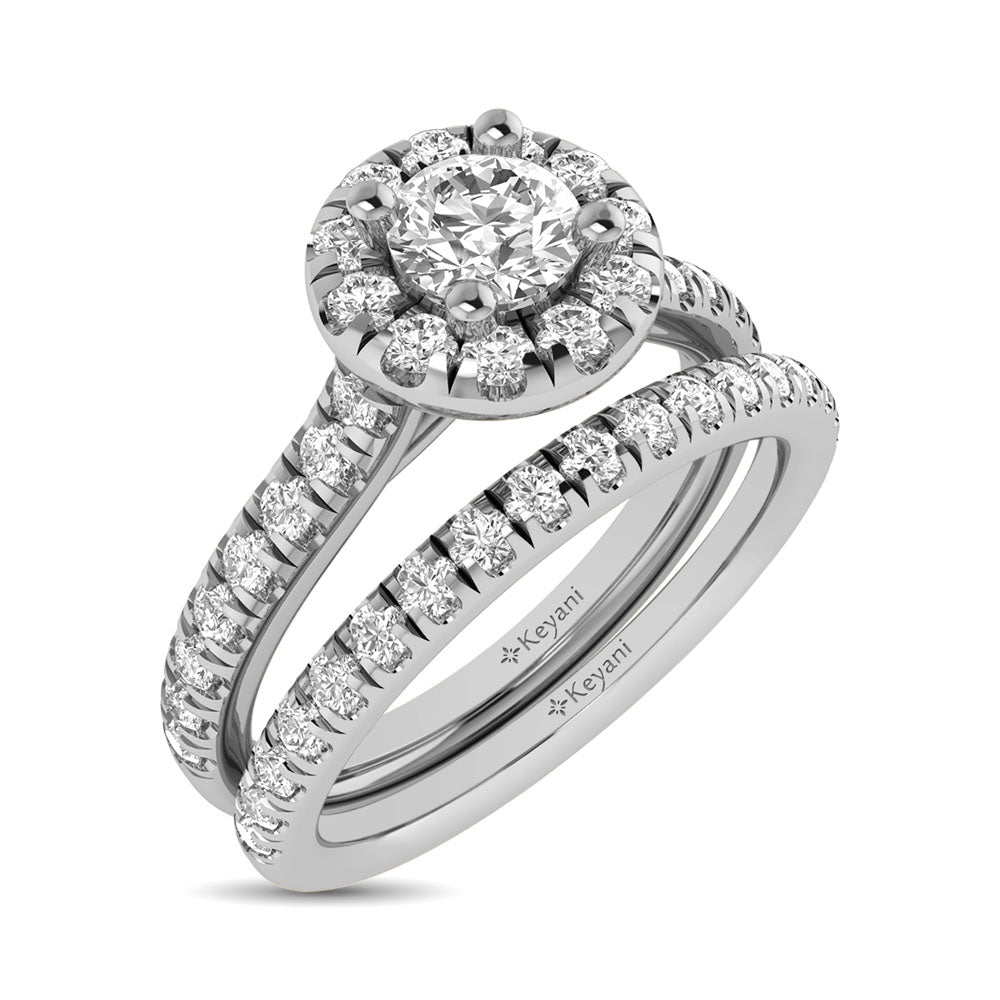 14KT White Gold 1Ct.Tw. Diamond keyani Bridal Ring