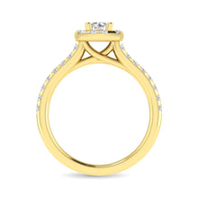 Cargar imagen en el visor de la galería, Diamond Classic Shank Single Halo Bridal Ring 1 ct tw Round Cut in 14K Yellow Gold