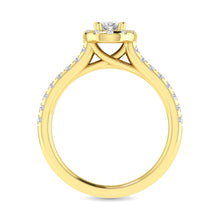 Load image into Gallery viewer, Diamond Classic Shank Single Halo Bridal Ring 1 ct tw Oval Cut in 14K Yellow Gold