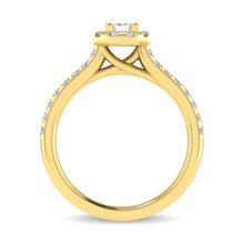 Load image into Gallery viewer, Diamond Classic Shank Single Halo Bridal Ring 1 ct tw Emerald Cut in 14K Yellow Gold