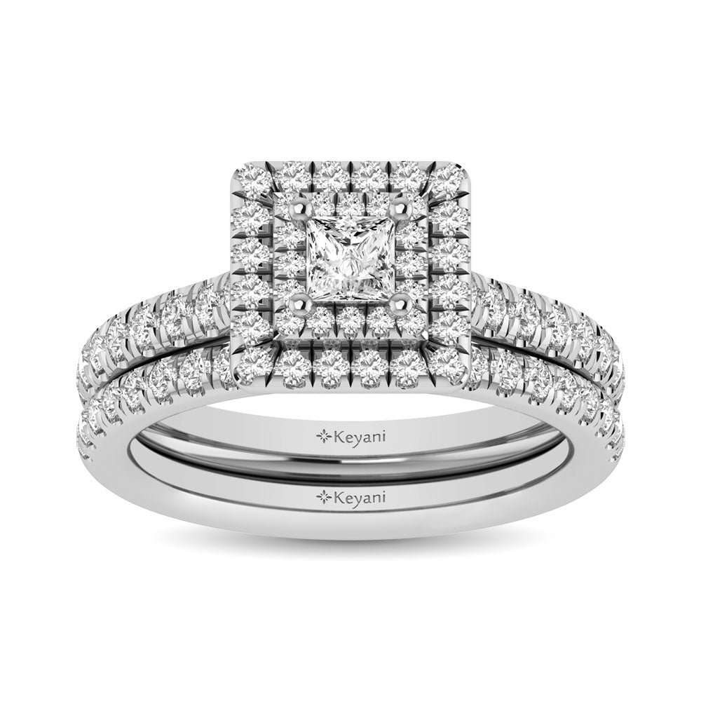 14KT White Gold 1Ct.Tw. Diamond keyani Bridal Ring