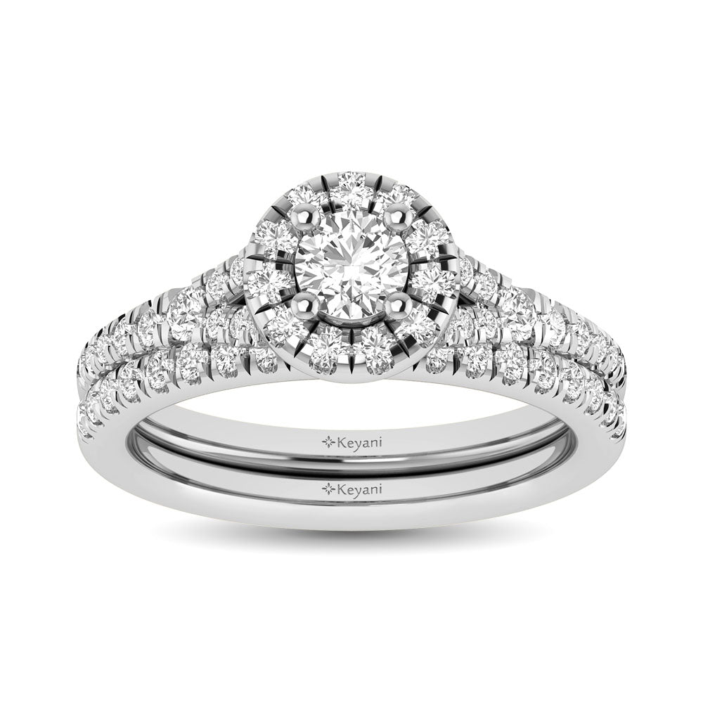 14KT White Gold 1Ct.Tw. Diamond keyani Bridal Ring