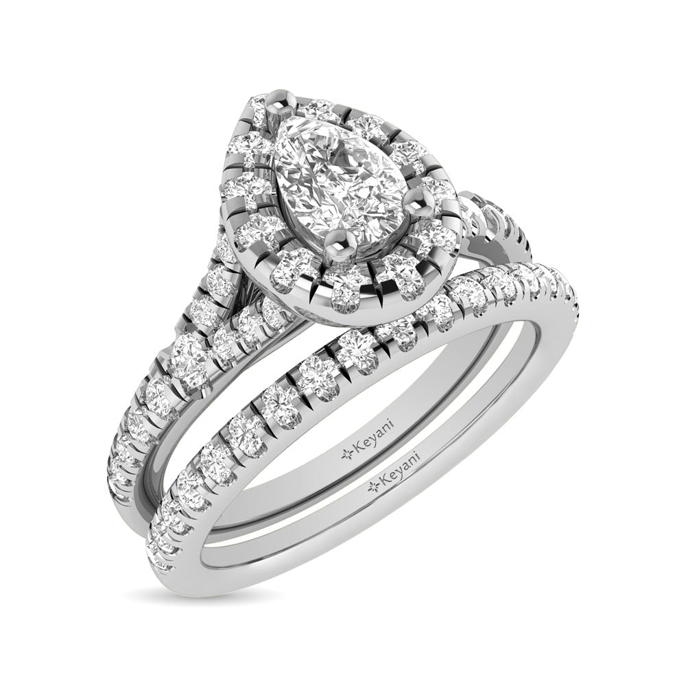 14KT White Gold 1Ct.Tw. Diamond keyani Bridal Ring