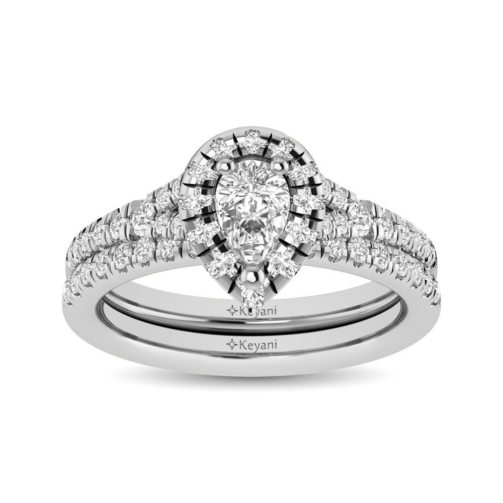 14KT White Gold 1Ct.Tw. Diamond keyani Bridal Ring