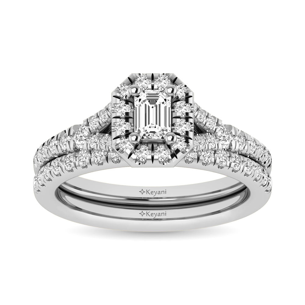 14KT White Gold 1Ct.Tw. Diamond keyani Bridal Ring